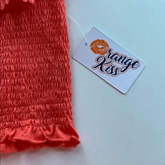 ORANGE KISS Smocked Ruffle Off Shoulder Top - Picture 5 of 11